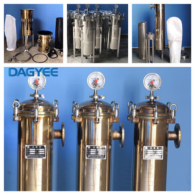 Sanitary 219x1300mm 36m3/h Industrial Bag Filter Housing